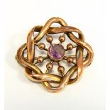 Victorian gold and amethyst brooch,
