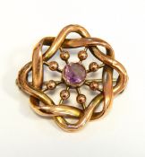 Victorian gold and amethyst brooch,