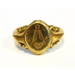 A gent's gold plated Masonic signet ring