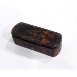 A Georgian silver inlaid tortoiseshell and papier mache snuff box