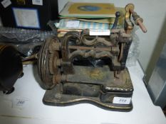 A painted iron and metal hand sewing machine "The Globe", No.