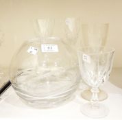 An Edinburgh crystal glass vase of globular form,
