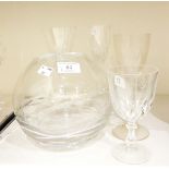 An Edinburgh crystal glass vase of globular form,