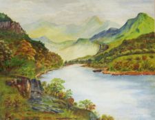A E Gardner (contemporary) Oil on board Lakeland scene, signed and dated 1-65,