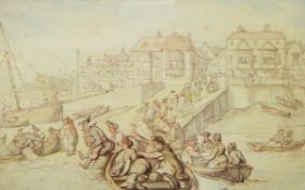 Thomas Rowlandson (1756-1827) Watercolour "Landing at Portsmouth",