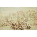 Thomas Rowlandson (1756-1827) Watercolour "Landing at Portsmouth",