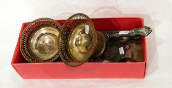 A pair of silver plated pedestal bowls with pierced rims,