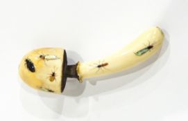 A Japanese Meiji shibayama mother-of-pearl and hardstone inlaid model toadstool