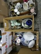 A quantity of china including teaware, blue and white dinner service, etc.