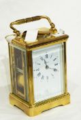 An Angelus brass repeater carriage clock,