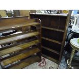 Two oak open fronted book shelves (2)