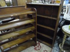 Two oak open fronted book shelves (2)