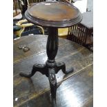 A mahogany circular tripod occasional table,