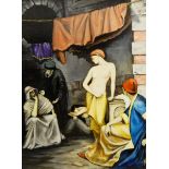 E Blomen (20th century) Oil on board "The Slave Market",