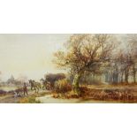 Arthur Willett Pair of watercolours Country scenes, one with a cottage beyond a river,