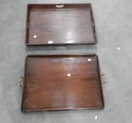 Two mahogany serving trays