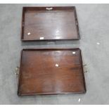 Two mahogany serving trays