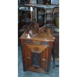 An early 20th century Maple & Co mahogany cabinet, the single drawer with cupboard below,