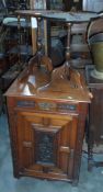 An early 20th century Maple & Co mahogany cabinet, the single drawer with cupboard below,