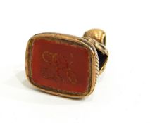 A 19th century rolled gold seal fob,