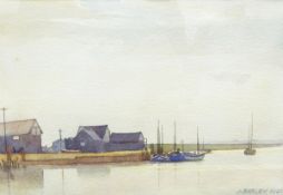 D C N Barlow Watercolour "Evening on the River Blythe", signed and dated 1932 lower right, 21.