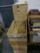Ten assorted old wooden wine crates