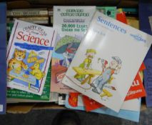 Six boxes of sundry hard and softback books including children's