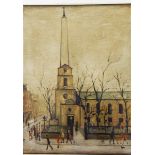 After L S Lowry (1887-1976) Limited edition colour print St Luke's Church, Old Street, London, EC,
