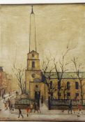 After L S Lowry (1887-1976) Limited edition colour print St Luke's Church, Old Street, London, EC,