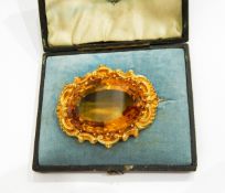 A Victorian citrine brooch,