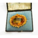 A Victorian citrine brooch,