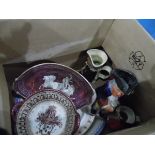 A quantity of decorative ceramics including pink lustre and stoneware (3 boxes)