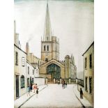 After L S Lowry (1887-1976) Limited edition colour print Burford Church,