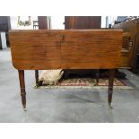 A mid 19th century mahogany Pembroke table fitted one drawer and one dummy drawer to frieze,