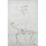 James Page-Roberts Charcoal and wash study of a woman,