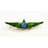 An enamelled bar brooch by Child & Child,