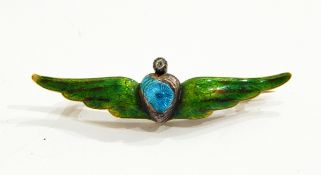 An enamelled bar brooch by Child & Child,