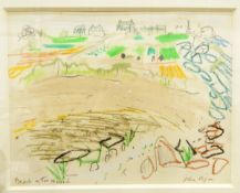 John Piper (1903-1992) Pastel/pencil "Beach at the Menhir", signed in pencil,