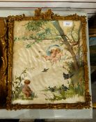 Two framed paintings on silk,
