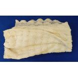 A large fine cobweb crocheted bedspread,