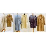 Various vintage wool coats and two leather coats (6)