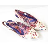 A pair of vintage flat sling-back shoes marked "Irregular Choice",
