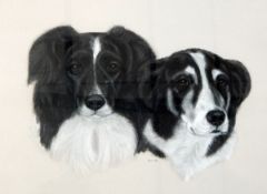 Benit (20th century) Pastel Two sheepdogs, signed and dated '84, 34.