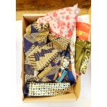 A selection of vintage and other scarves including a boxed Jaeger scarf,