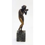 A Victor Heinrich Seifert (German 1870-1953) "Trinkende" bronze figure of a woman drinking from a