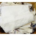 A large quantity of linen and damask tableware including tablecloths, napkins, hand towels, etc.