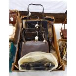 A quantity of leather fixed-frame vintage handbags,