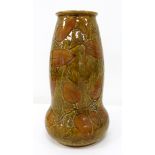 Royal Doulton studio stoneware vase by Lily Partington, with swollen neck and flared base,