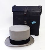 Pale grey top hat,