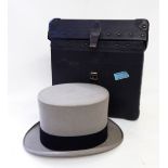 Pale grey top hat,